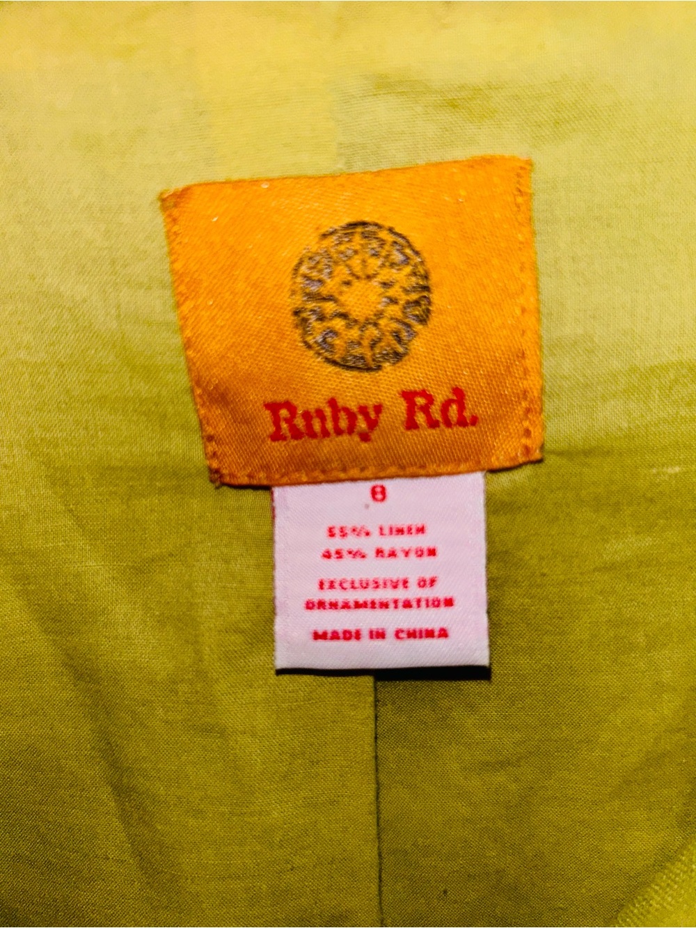 Ruby Rd. Vintage Lime Green Linen Blend Jacket with Beachy Embroidery - Picture 7 of 13